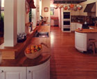 Painted Kitchen with Butcher Block Counters.