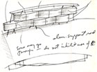 Architect's Drawing for Curved Credenza.